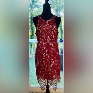 Express Red Halter Sheath Mini Dress